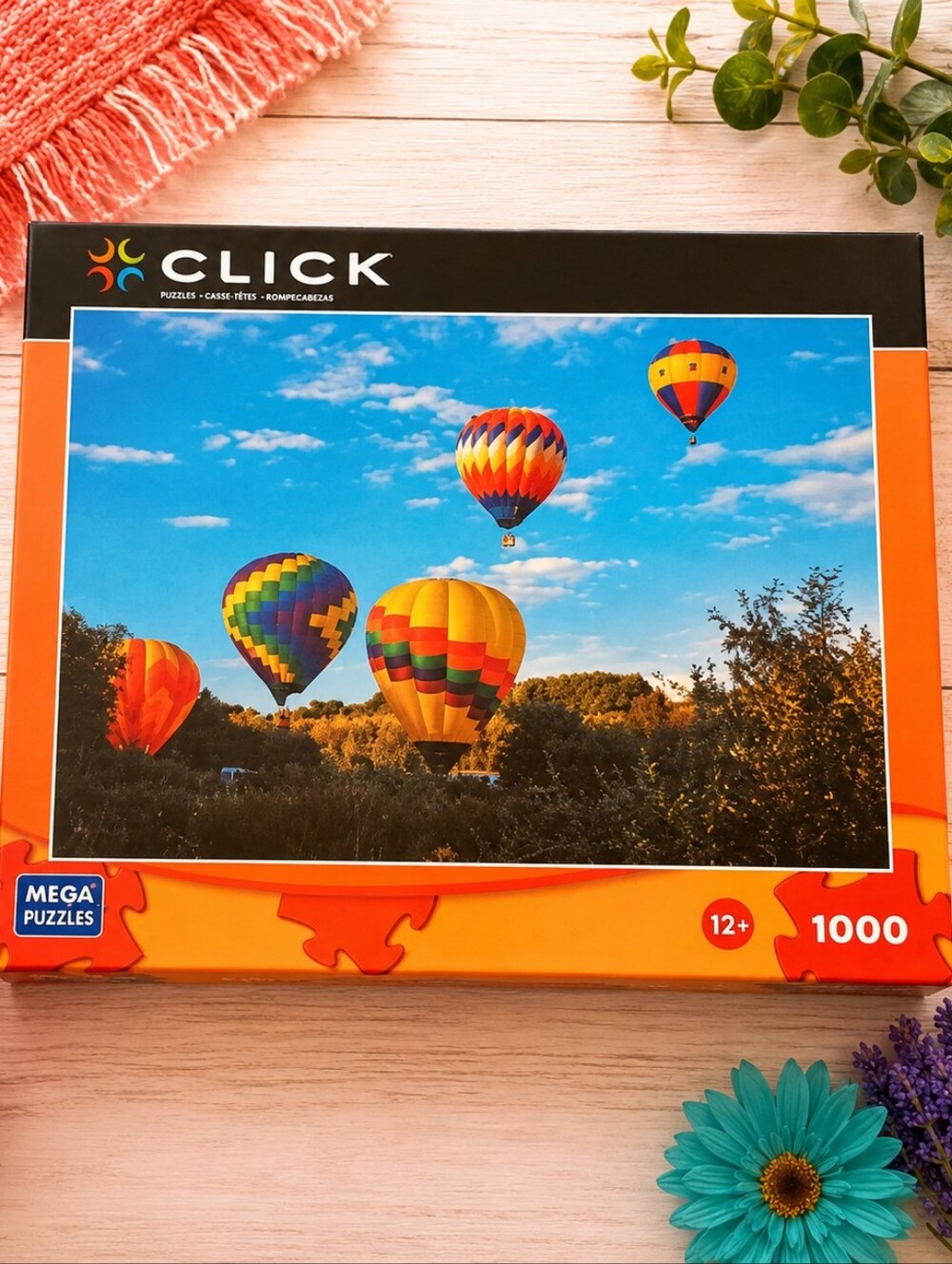 Click 1000-Piece Hot Air Balloon Puzzle - Colorful Scenic Image